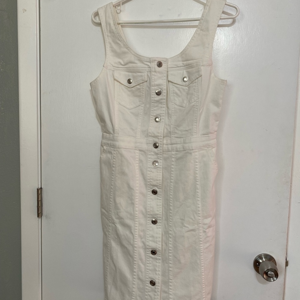 J. CREW size 00 denim white dress.